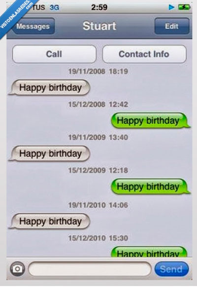 'Feliz cumpleaños' 'Feliz cumpleaños'
