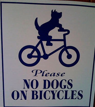 Una señal dirigida a los perros. 