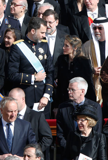 Letizia y el Príncipe Felipe, en la misa inaugural del Papa Francisco.