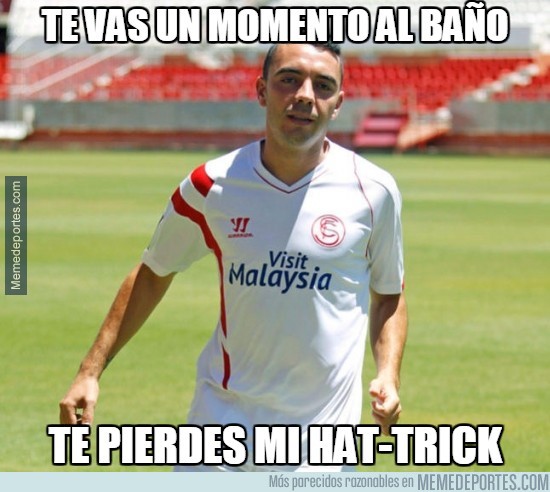 Meme del hat trick de Iago Aspas