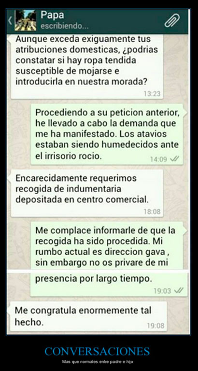 Los mensajes que comparten un padre y un hijo. 