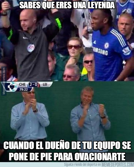 Abramovich aplaude a Drogba