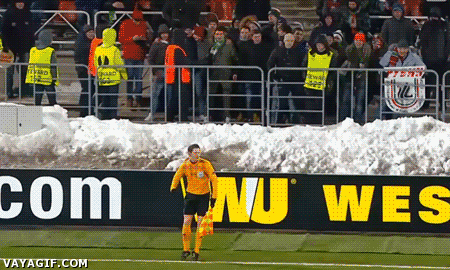 Afición presionando al linier