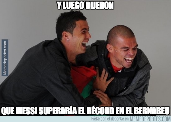 Cristiano y Pepe se ríen de Messi