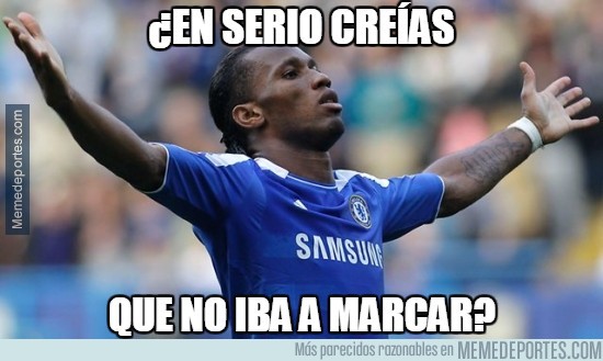 Didier Drogba marca contra el Manchester United