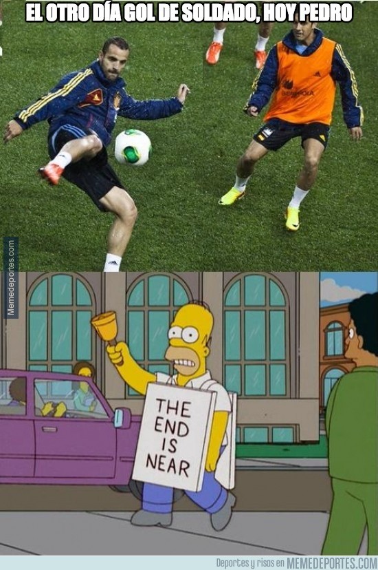 Meme del gol de Pedro. El fin está cerca