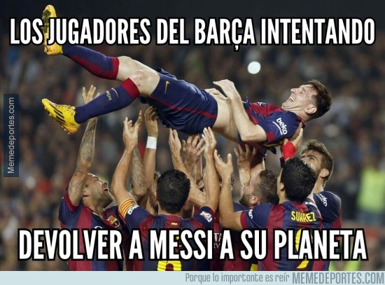 Meme de Messi de otro planeta
