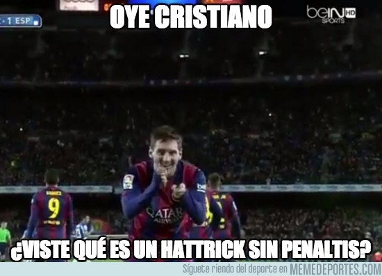 Meme de Messi retando a Cristiano Ronaldo