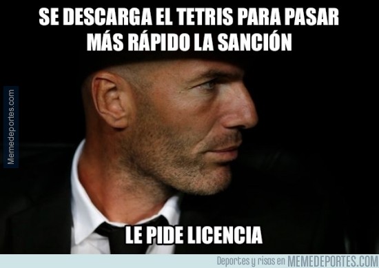 Meme de Zidane quemado por las licencias