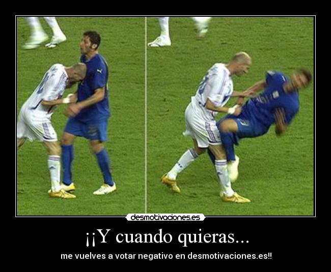 Meme de Zidane dando un cabezazo a Materazzi