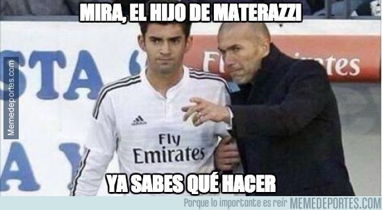 Meme del debut de Enzo Zidane