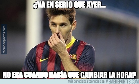 Messi y el cambio de hora