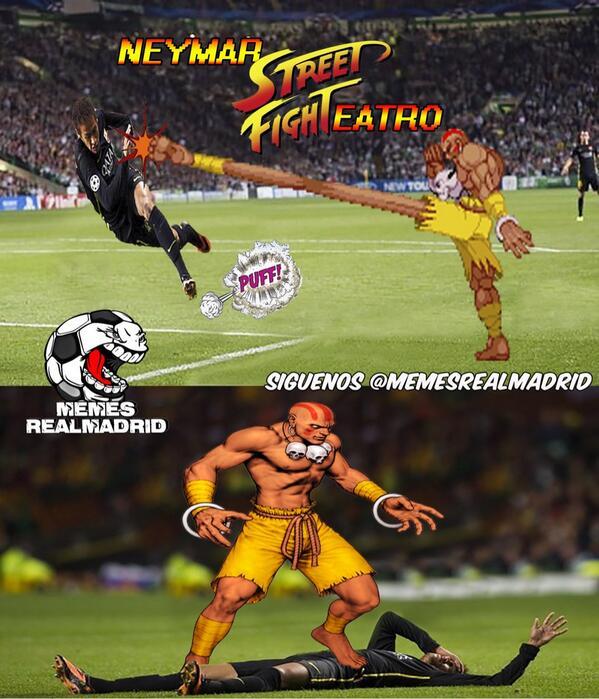 Neymar jugando al Street Fighter
