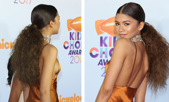 Zendaya con coleta afro voluminosa Zendaya con coleta afro voluminosa