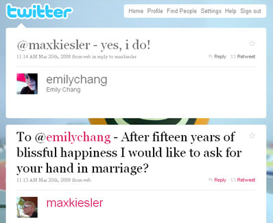 Pedir matrimonio por twitter