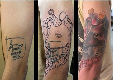 Menos mal que los tatuajes se pueden tapar si te arrepientes. Menos mal que los tatuajes se pueden tapar si te arrepientes.