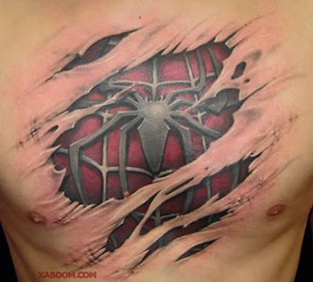 Foto de un tatuaje de cine: Spiderman Foto de un tatuaje de cine: Spiderman
