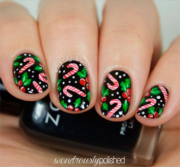 En Navidad, no dejes de pintarte las uñas. manicura de uñas de navidad