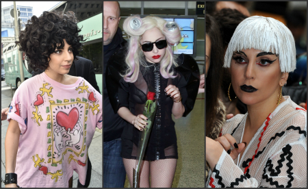 Lady Gaga y su estilo tan personal también en los peinados. 