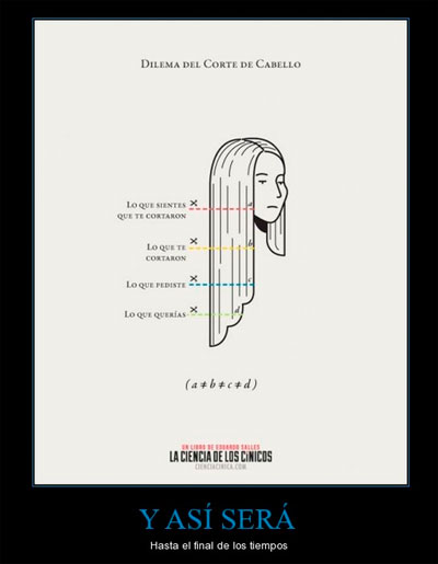 Una verdad incuestionable de las peluquerías.  Una verdad incuestionable de las peluquerías.