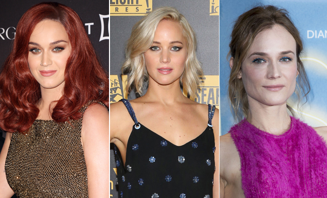 katy Perry, Jennifer Lawrence y Diane Kruger ojos azules