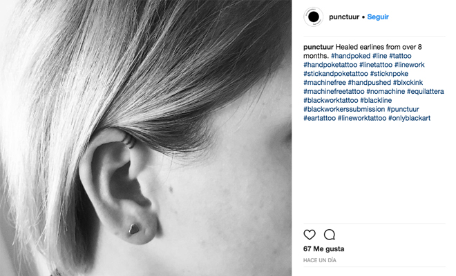 Tatuaje hélix sencillo