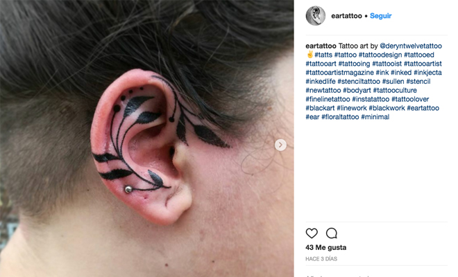  Tatuaje hélix sencillo