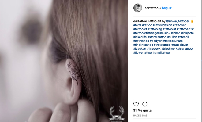 tatuaje hélix para pasar desapercibida