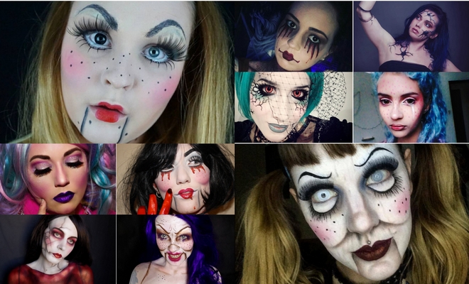 mediodía Cita Proporcional Aterrador maquillaje de Annabelle para Halloween: pasos muy fáciles