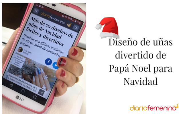 Diseño de uñas divertido de Papá Noel para Navidad Diseño de uñas divertido de Papá Noel para Navidad