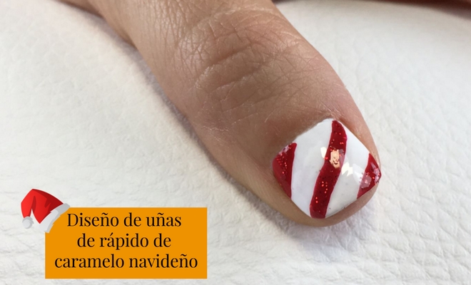 Diseño de uñas rápido de caramelo de Navidad Diseño de uñas rápido de caramelo de Navidad