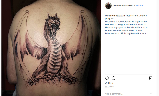 Ideas de tatuajes para personas extrovertidas: dragón Ideas de tatuajes para personas extrovertidas: dragón