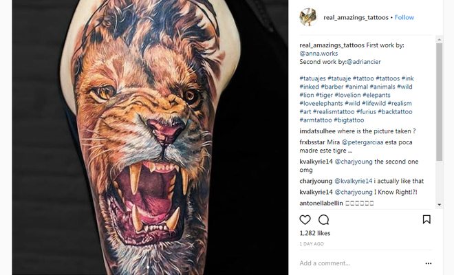 Ideas de tatuajes para personas extrovertidas: un león Ideas de tatuajes para personas extrovertidas: un león