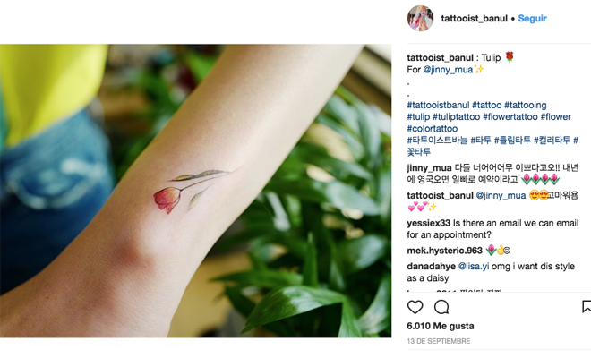 Los mejores tatuajes que te recuerden a San Valentín: tulipan Los mejores tatuajes que te recuerden a San Valentín: tulipan