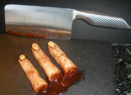 Dedos amputados Platos terroríficos para Halloween