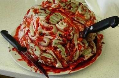 Tarta de cerebro Platos terroríficos para Halloween