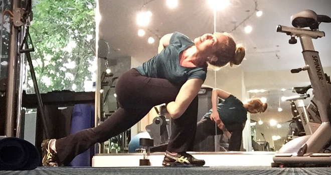 Thalía poniéndose en forma