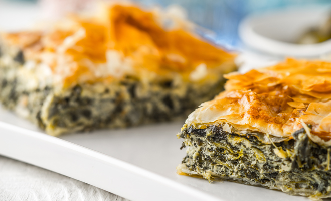 Recetas de primeros platos para Navidad: hojaldre espinacas