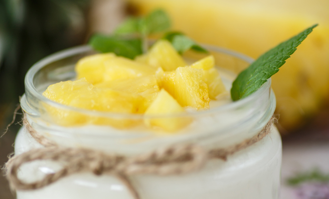 Recetas de postres para Navidad: cuajada con piña