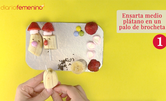 Recetas de postres para Navidad: plátanos de Papá Noel paso 1