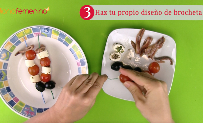 Recetas de aperitivos fáciles: deliciosas brochetas de tomate y queso. Paso 3 Recetas de aperitivos fáciles: deliciosas brochetas de tomate y queso. Paso 3