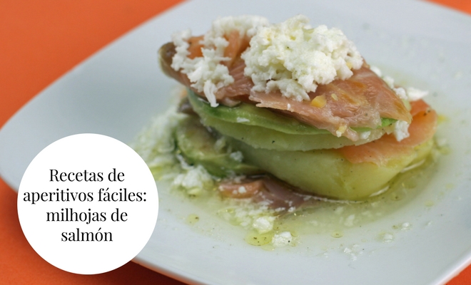 Recetas de aperitivos fáciles: milhojas de salmón