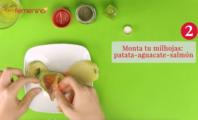 Recetas de aperitivos fáciles: milhojas de salmón Paso 2