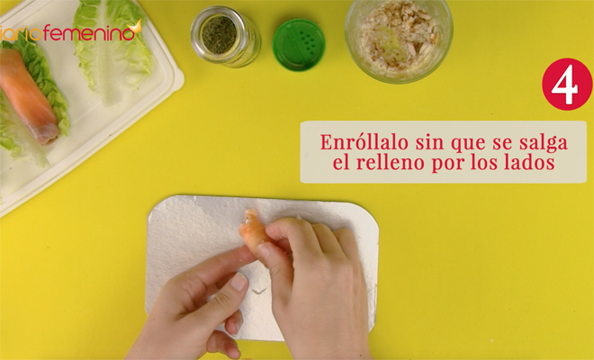 Recetas de aperitivos fáciles: rollitos de salmón y queso crema Paso 4