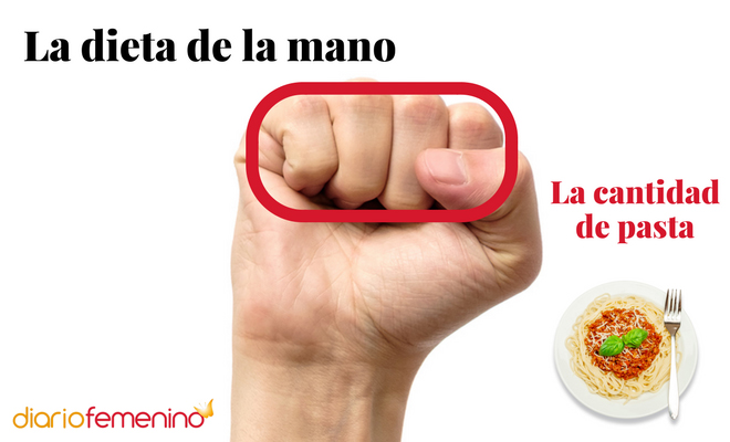 La dieta de la mano: cantidad de pasta