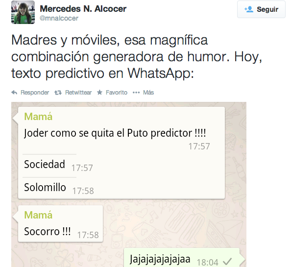 Texto predictivo del Whatsapp