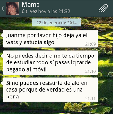 Mensaje de culpabilidad de una madre