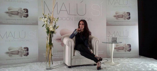 Malú, durante una conferencia de prensa en México.