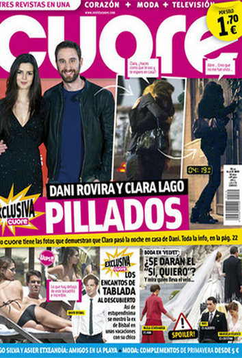 Cuore destapa el amor entre Clara Lago y Dani Rovira. Cuore destapa el amor entre Clara Lago y Dani Rovira.