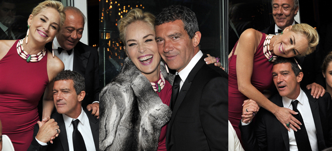 Antonio Banderas y Sharon Stone, de lo más cariñosos en Cannes 2014 Antonio Banderas y Sharon Stone, de lo más cariñosos en Cannes 2014